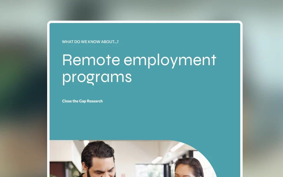 Employment programs paper
