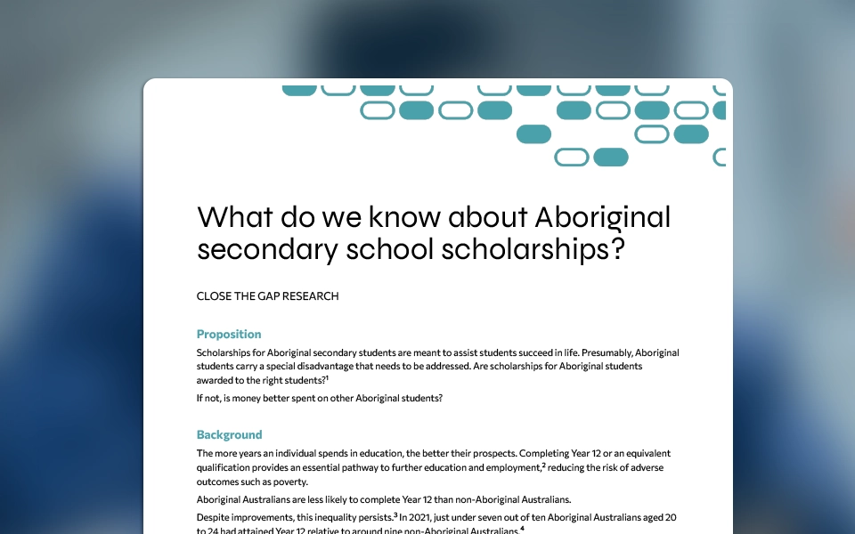 Aboriginal school scholarships paper with footnotes